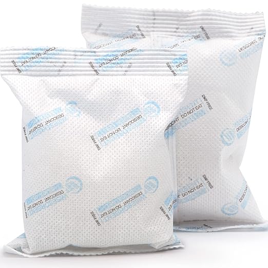 2Pcs 100 Gram Silica Gel Packets, Premium Dessicant Packs for Storage, Moisture Absorber for Moisture Control