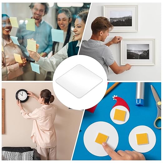uxcell 30Pcs Double Sided Adhesive Pads, 1.97" x 1.97" Clear Removable Heavy Duty Mounting Tape Picture Hanging Sticky Adhesive Pad for Wall, Poster Picture, DIY Craft