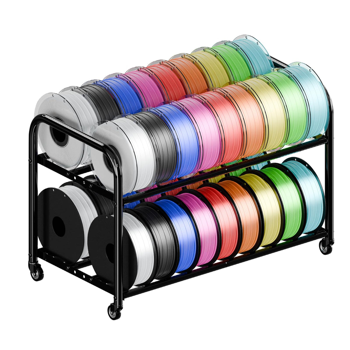 3D Printer Filament Storage Rack with Wheels, Rolling Cart - Image 1
