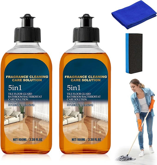 5 in 1 Floor Cleaner, 2025 New 5-in-1 Fragrance Cleaning Care Solution, Dual-Action Stain & Odor Remover for Hardwood Floors, Natural Shine for Mopping Home, Kitchen and Bathroom (2)