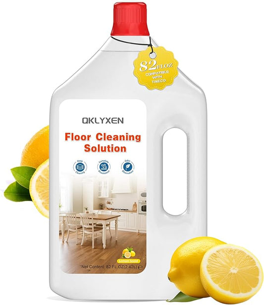 82FL OZ/2.42L Lemon Scent Floor Cleaning Solution Compatible with Roborock (Q5/Q7/Q8/Q10/S7/S8/Saros 10R/F25/Qrevo Series), Floor Cleaner Refill for All Robot Vacuums & Wet Dry Vacuum with Mopping