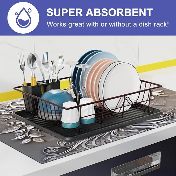 Stove Top Cover 28 x 20 inches Silver Tree of Life Stove Top Covers Pad Glass Flat Top Stove Mat for Kitchen Fit Under Coffee Maker Pot Water Absorbent Mat Diatomite