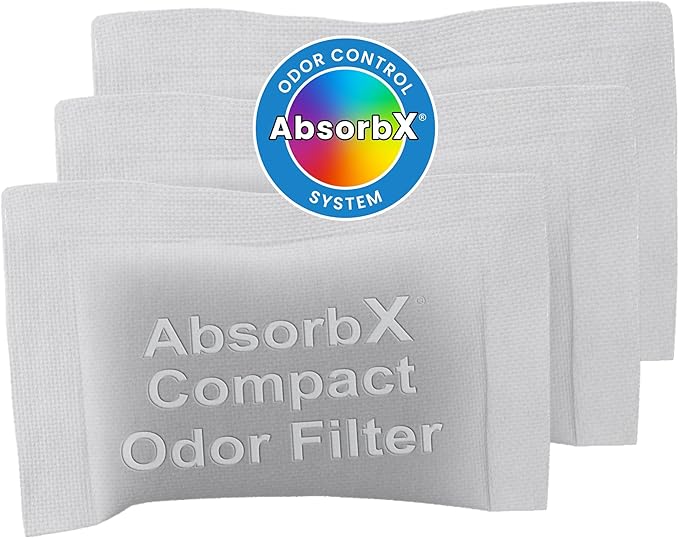 iTouchless 3-Pack AbsorbX Compact Odor Filter Deodorizers, Absorbs Trash Odors, All Natural Activated Carbon, for use with 4 Gal and Smaller Trash Cans with Odor Filter Compartment