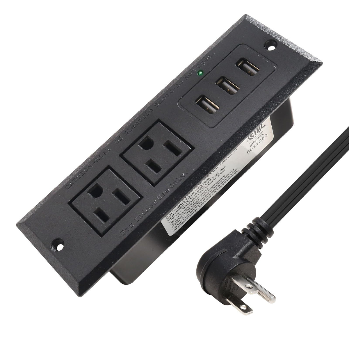 Desktop Recessed Power Strip with USB Flush Mount Power Socket 2 - Image 1