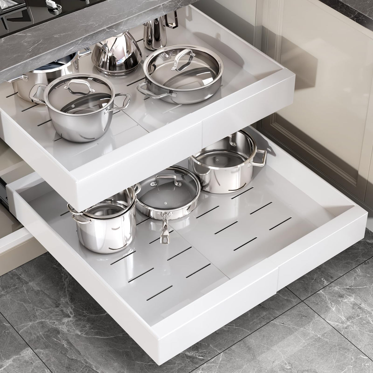 Seinloes 2 Pack Pull Out Cabinet Organizer 22" Deep, | All Products - Image 1