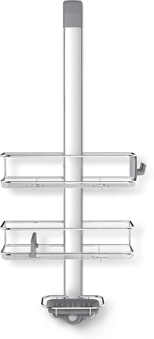 simplehuman Over-Door Shower Caddy, Stainless Steel and Anodized Aluminum