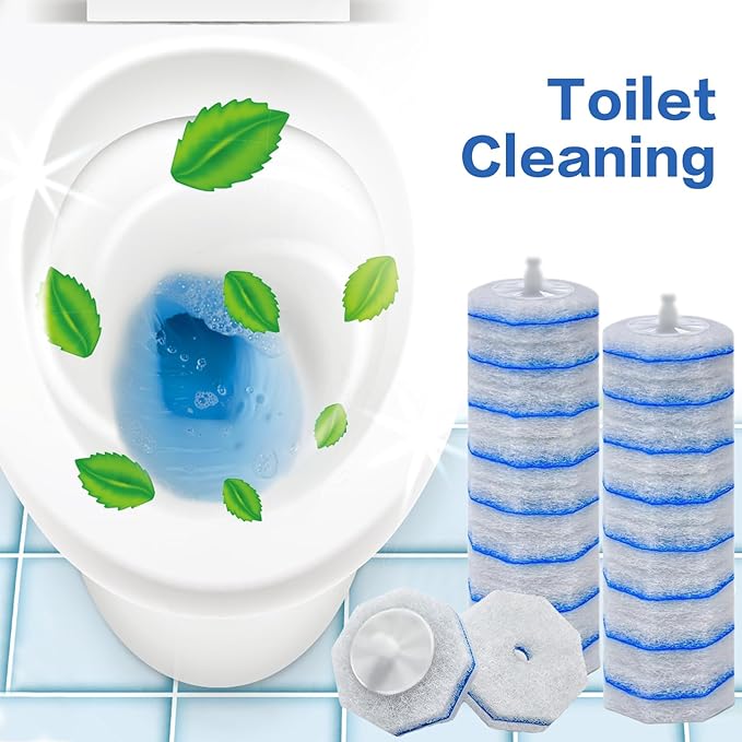 2X Cleaning Power Upgrade Formula Toilet Wand Refills, Fits for Clorox Wand,50 Count Disposable Toilet Bowl Wand Refills - No Falling Apart, Fits Most Brand Toilet Brushes for Bathroom Cleaning