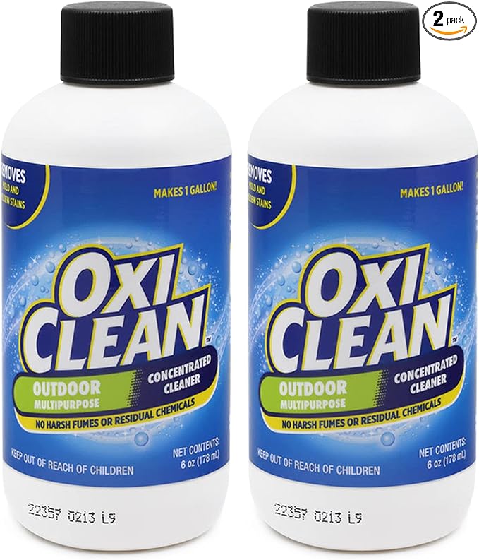OxiClean - Outdoor Multipurpose Super Concentrated Cleaner - Makes 2 Gallons - Stain Remover - Driveway Cleaner for Concrete - Degreaser for Cement and Brick (2 PK 6oz Bottle = 2 Gallons)
