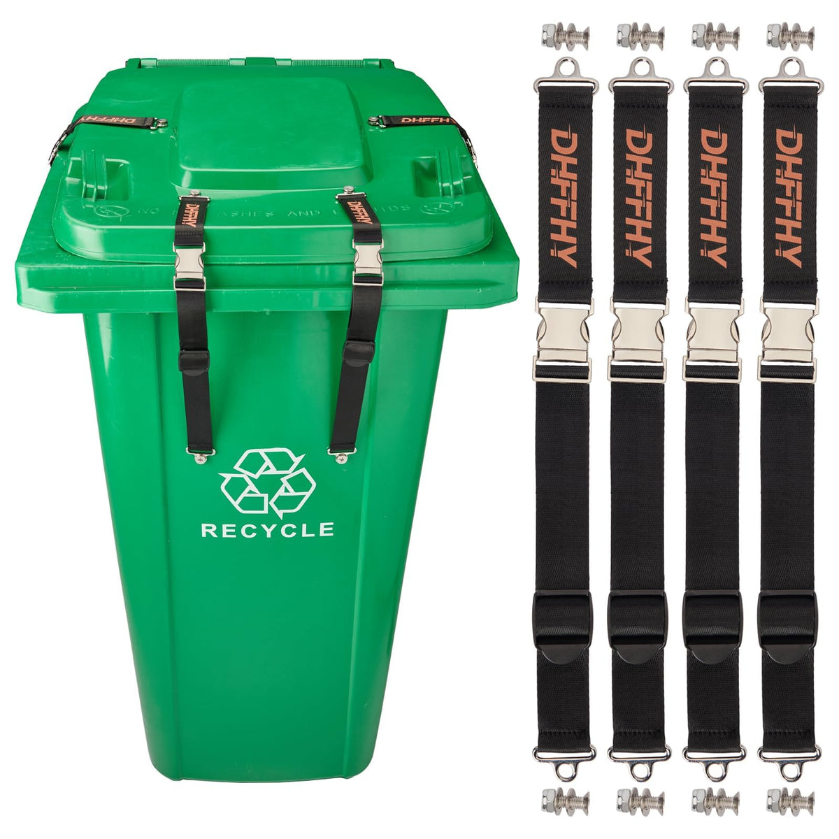 4PCS Heavy-Duty Bear Proof Trash Can Locks - Animal-Proof Lid - Image 1
