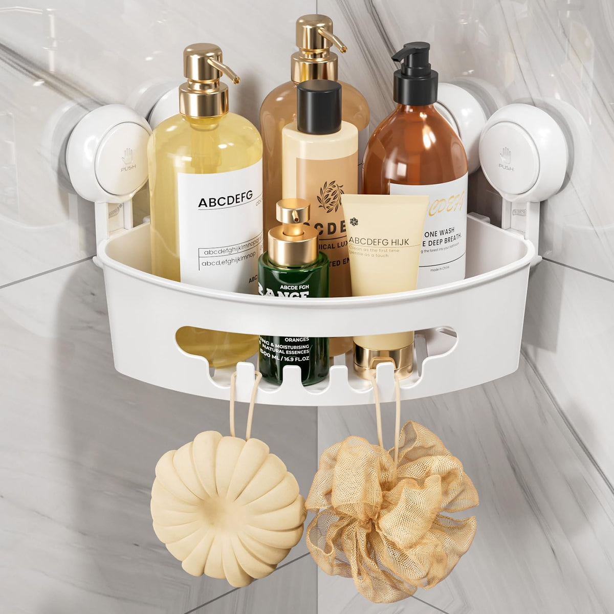 TAILI Corner Shower Caddy with Suction Cups, Wall Mounted - Image 1