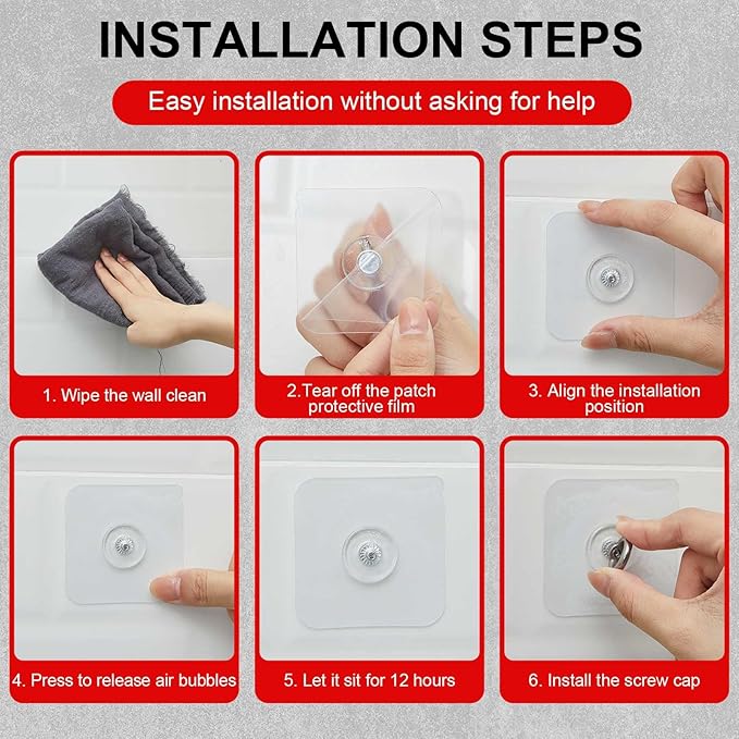 48 Pcs Heavy Duty Adhesive Ceiling Hooks Ceiling Wall Christmas Hooks Hangers Without Nails Practical Stainless Steel Waterproof for Indoor Outdoor Home Office Kitchen Hanging Plant