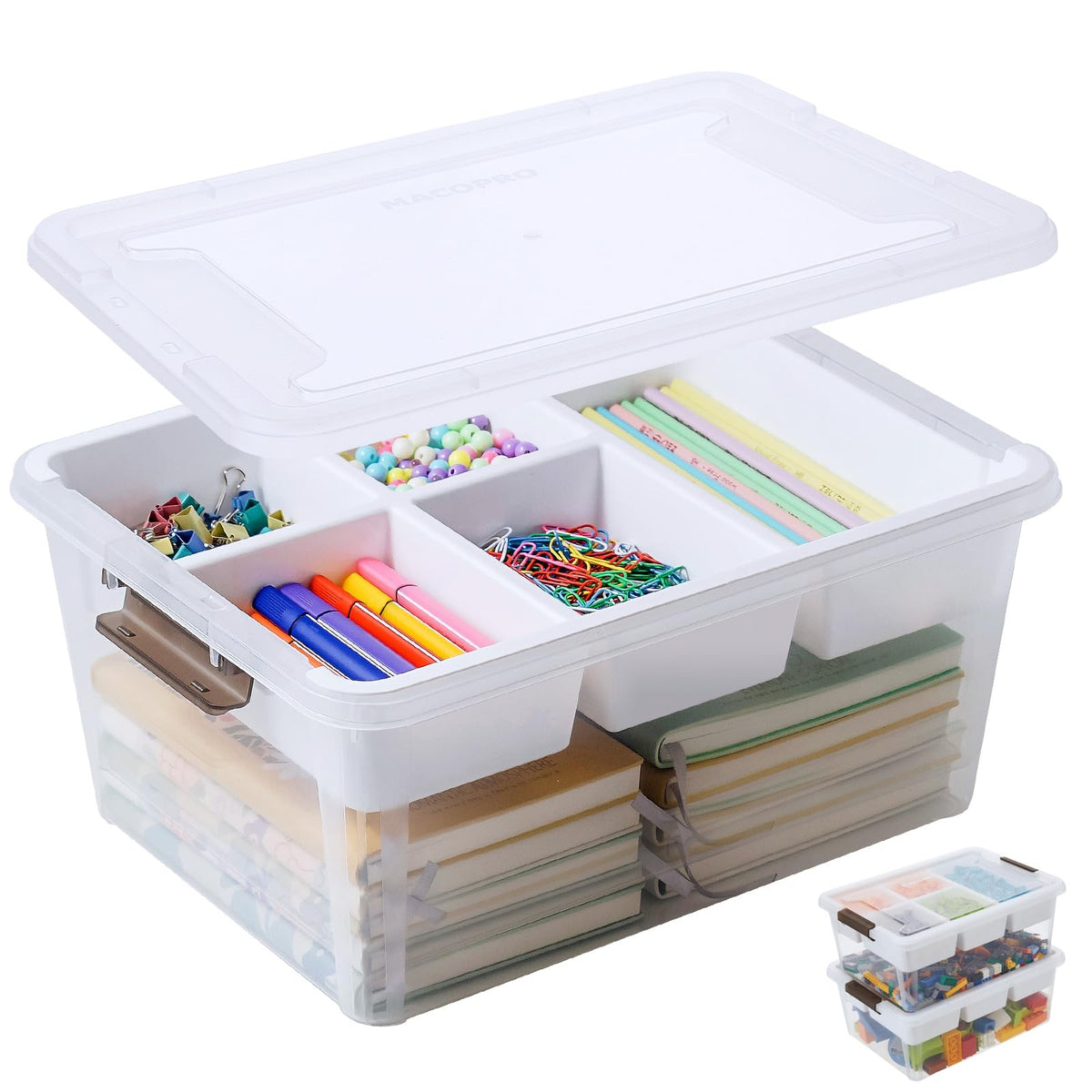 17QT Clear Plastic Box Craft Storage Bin | Home Organization - Image 1