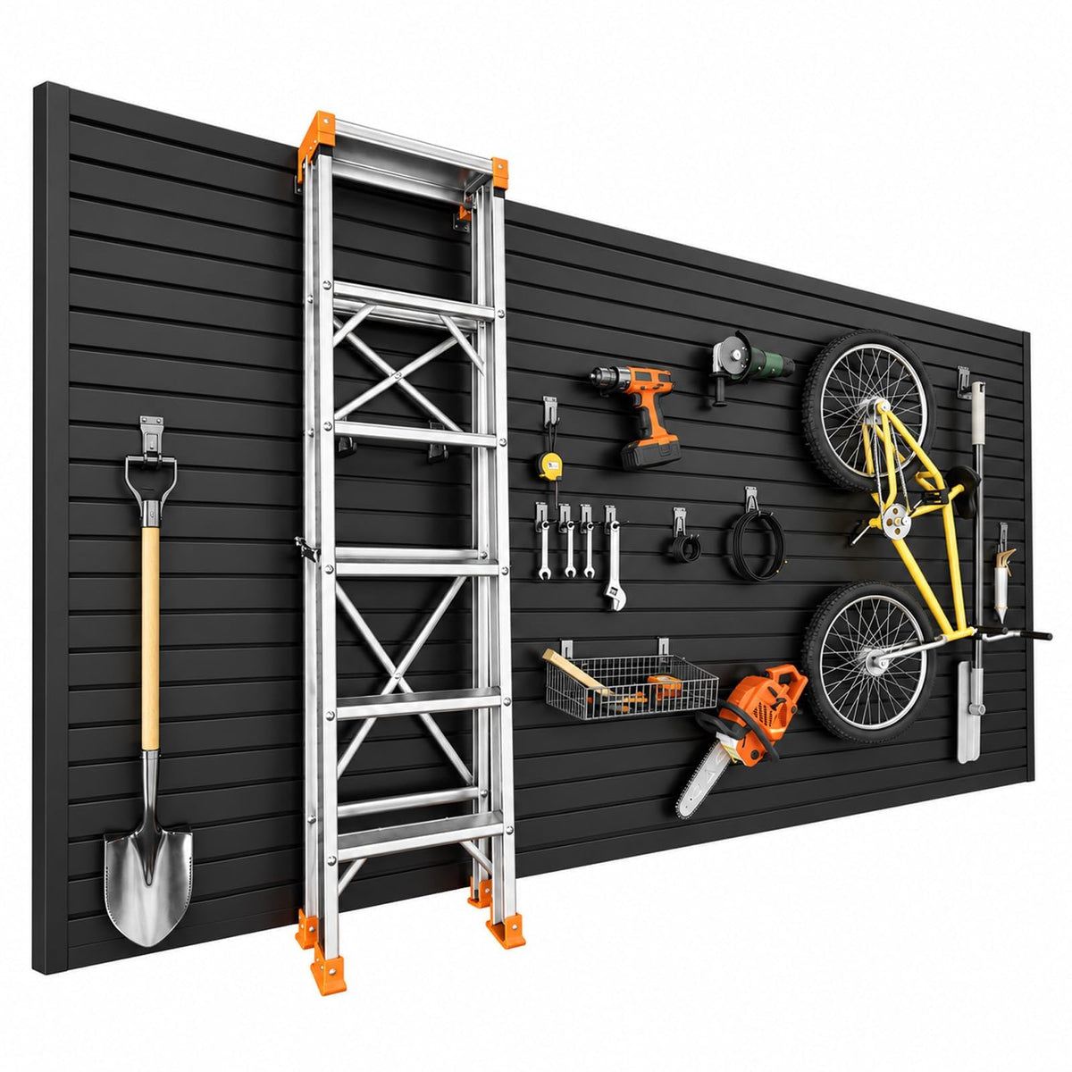 Slatwall Panels Garage Wall Organizer, 4 x 8 ft PVC Slat - Image 1