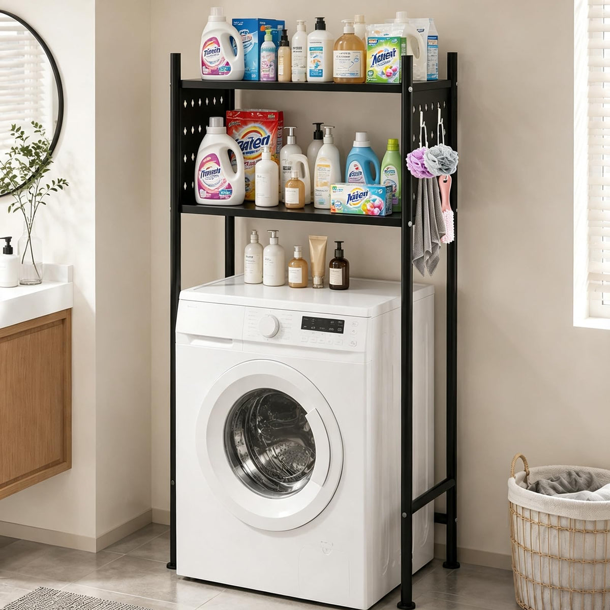 Over Bathroom & Laundry Storage Shelf, Laundry Rack - Image 1