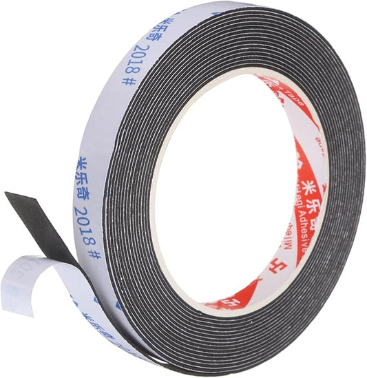 PATIKIL Sponge Rubber Foam Tape, 5/8" W x 5/64" t x 16.4ft l Self-Adhesive Foam Insulation Tape Weather Stripping for Window Door Soundproofing Weatherstrip AC Seal Strip, Black