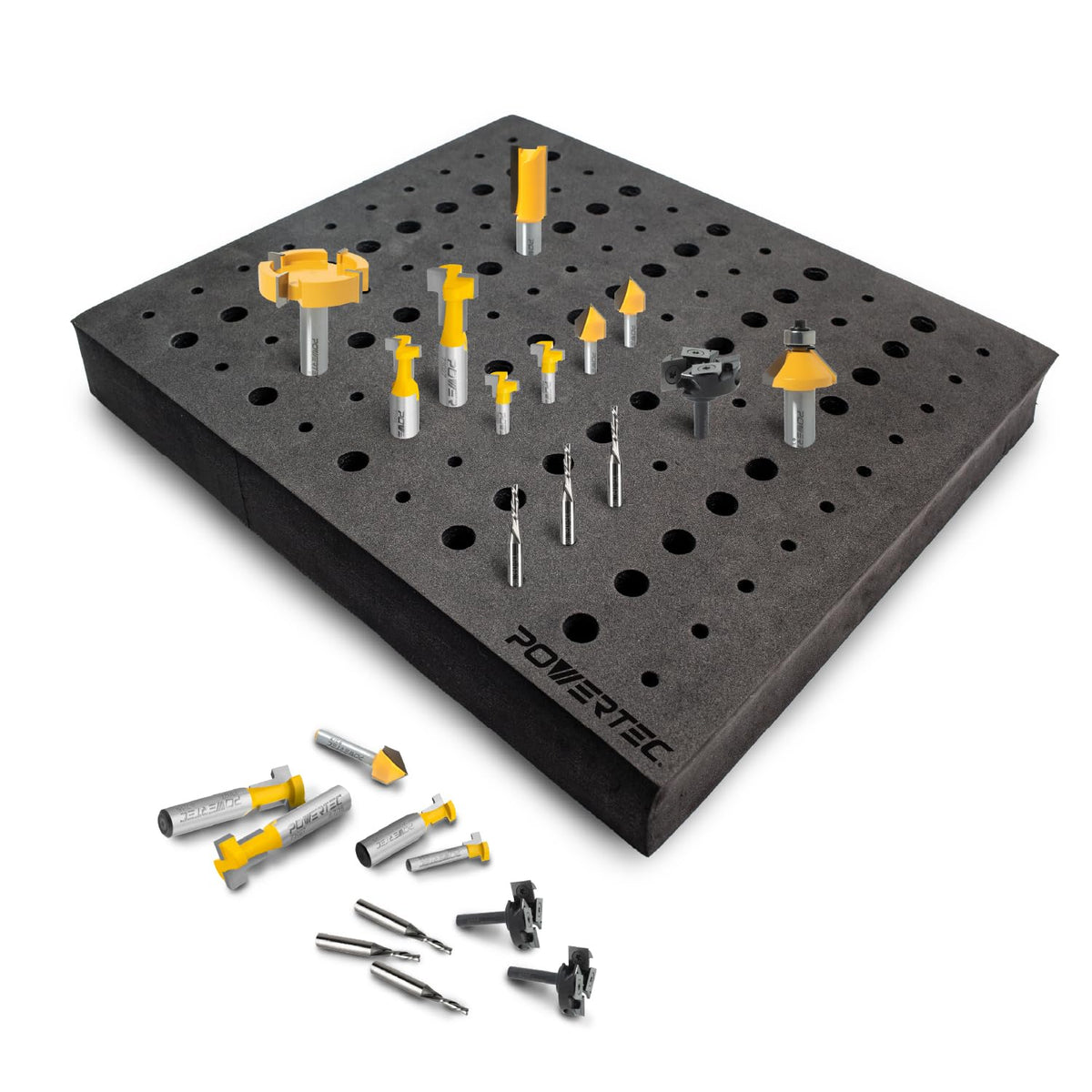 POWERTEC Router Bit Storage Inserts for 110 Bits, 50PCS 1/2" - Image 2