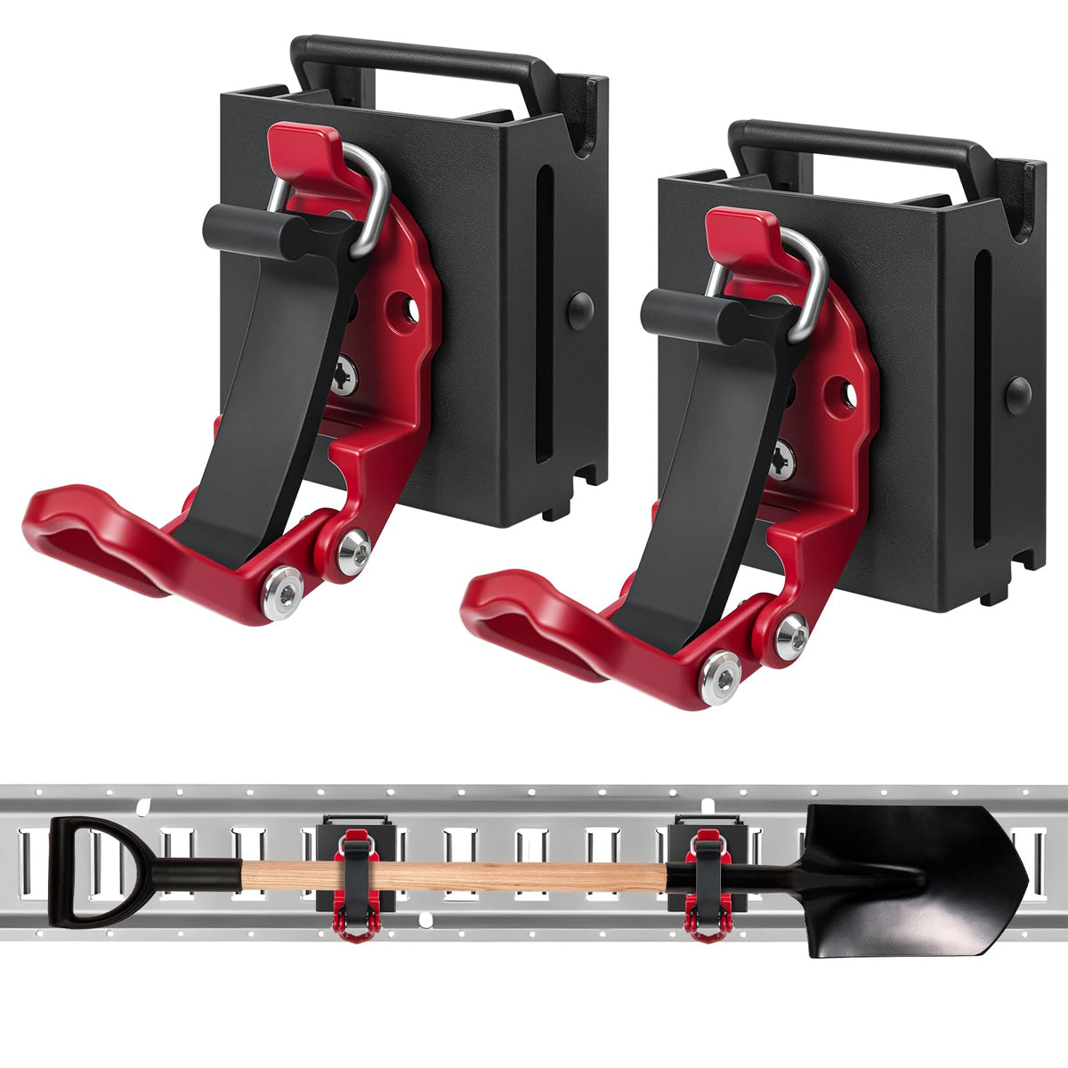 2 Pack E Track Tool Holder with Quick Release, Adjustable Clamp - Image 1
