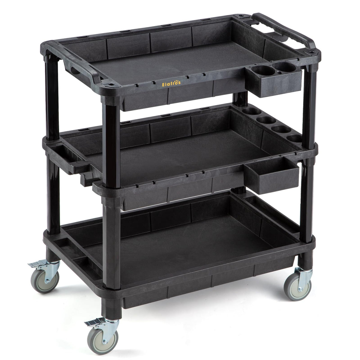 ELAFROS 3-Shelf Heavy Duty Rolling Utility Cart, 32.4 x 18.3 in - Image 1