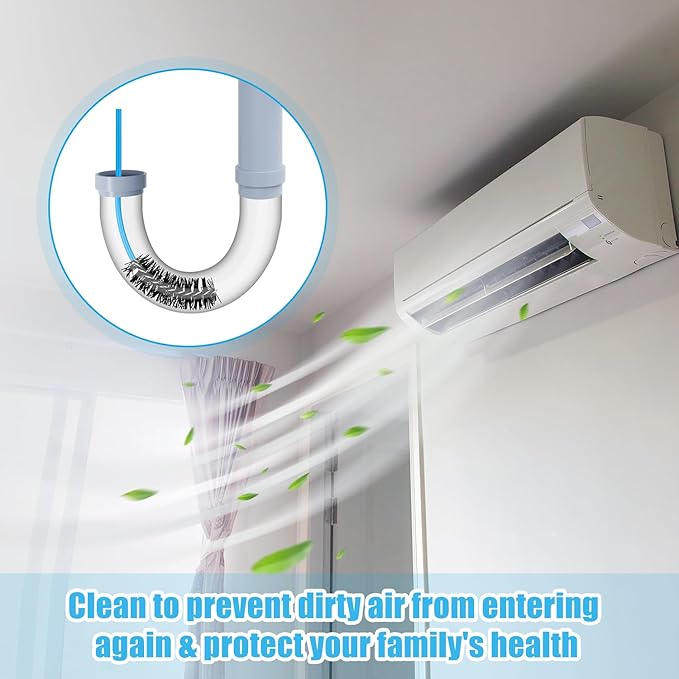 3pcs Premium Nylon PVC Drain Brushes - Flexible Pipe Cleaner with Soft Brush Head, Easily Cleans Dirt, Keeps Condensate Traps Clean