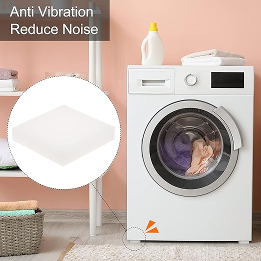 HARFINGTON 2pcs Anti Vibration Pads 4" x 4" x 0.2" Silicone Rubber Vibration Isolation Pads Damping Furniture Pads Mat Block for Washing Machine Dryer Air Conditioner Compressor Treadmill