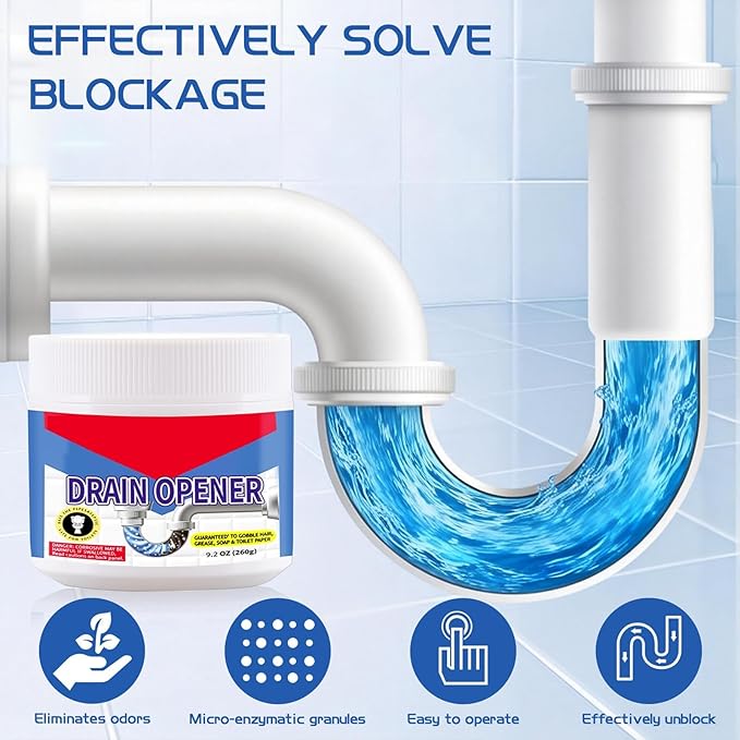 BELL BIRDCrystal Lye Drain Opener,Pipeline Dredging Agent, Lye Sodium Hydroxide-Powerful Unclogging Action for Household Use,Bathroom & Kitchen -520G