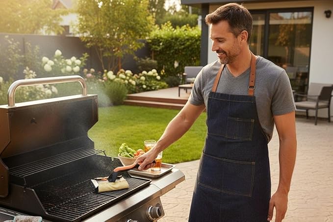 Q-Swiper XL Steam-Clean Grill Cleaning Value Set | Bristle-Free Brush with Scraper | Dipping Tray, 4 Kevlar® Heat Resistant Cleaning Cloths | Safe Way to Steam Away BBQ Grill Grease & Grime