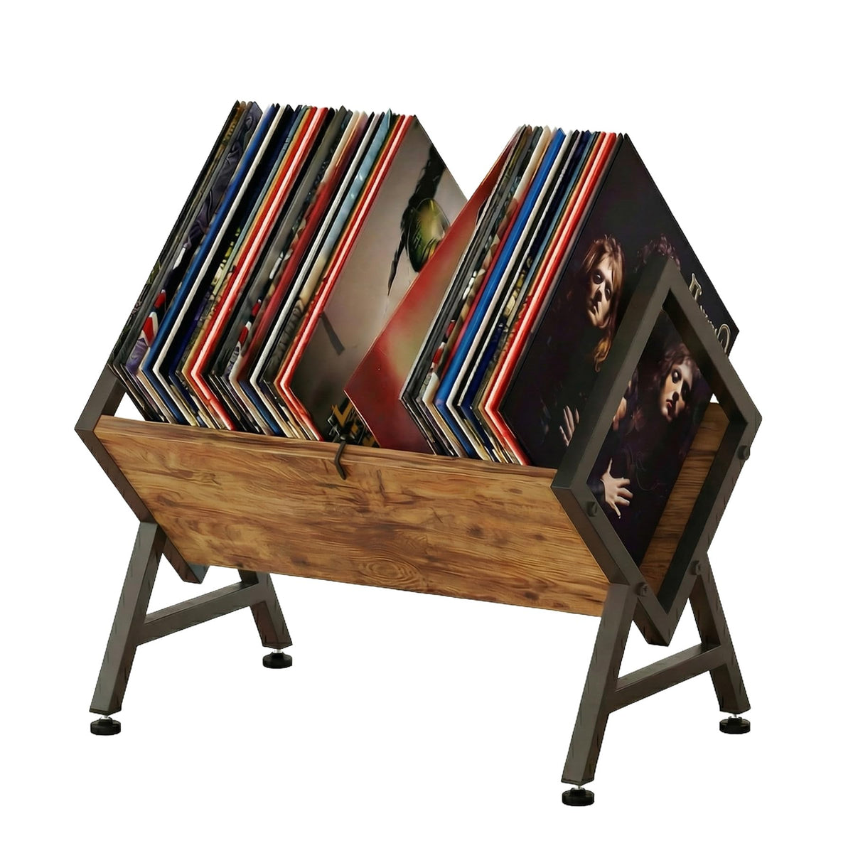 Vinyl Record Storage Holder, Space-Saving Album Organizer - Image 1