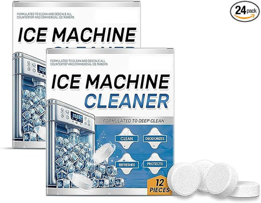 TIMLIFE Ice Machine Cleaner Maker Descaler - 24 Clean Tablets for Ice Machine, Compatible with Opal, Kitchenaid, Helps Remove Hard Water and Mineral Buildup for Great-Tasting Ice