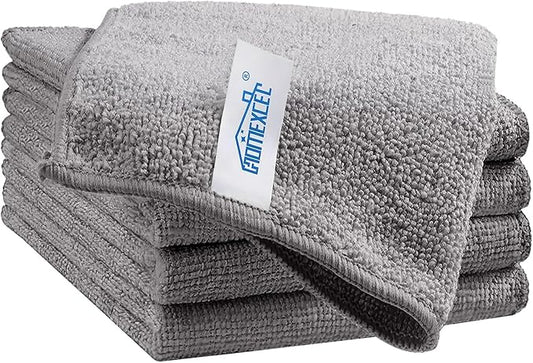 HOMEXCEL Grey Microfiber Cleaning Cloth, 5 Pack Cleaning Towels for Kitchen, Lint Free, Scratch-Free, Highly Absorbent, and Reusable Cleaning Rags for House, Window and Glass, Cars, 11.5 X11.5 inch