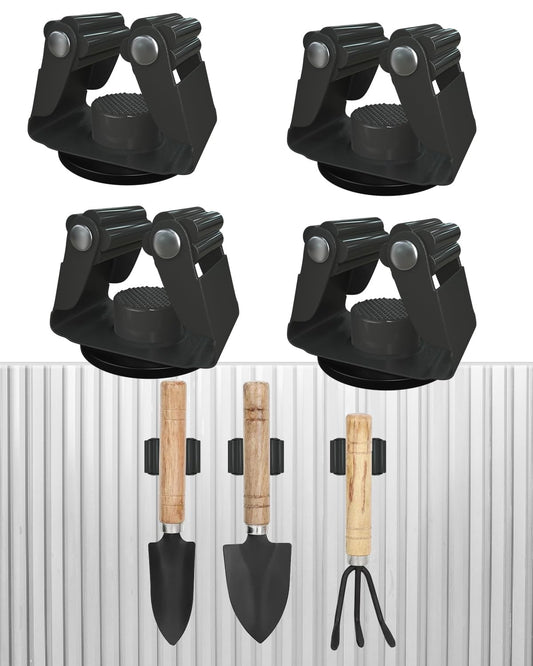 Mop Holder Magnetic, Black Steel Broom Hanger Magnetic - Image 1