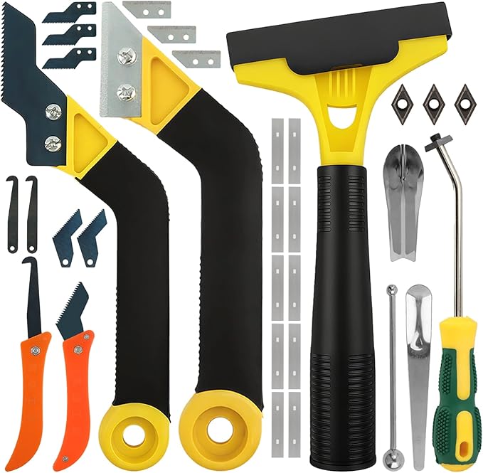 37 Pack Grout Removal Tool Kit – 3 Tile Grout Saws & 20 Blades for Cleaning & Repair | Perfect for Bathroom Showers & Floor Tile – Ideal DIY Tool for Homeowners’ Grout Maintenance