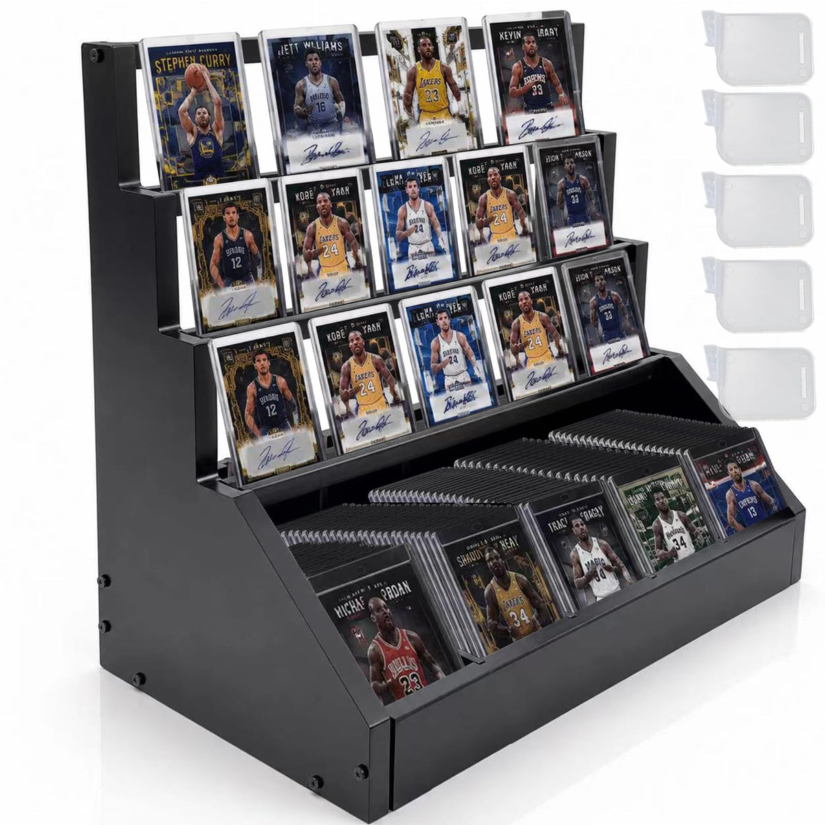 Wooden Trading Card Display, 3-Tier Display Stand | Home Organization - Image 1