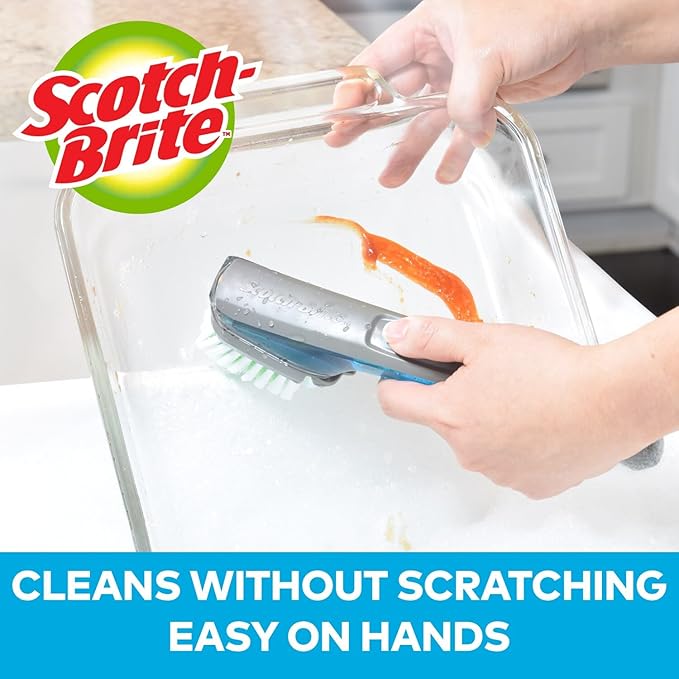 Scotch-Brite Soap Control Dishwand Brush Refills, Non-Scratch Scrub Brush Heads, Durable & Odor-Resistant, 1 Count (2 Total Refills)