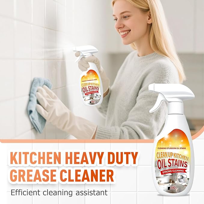 Heavy Duty Degreaser, 2025 Upgrade Kitchen Cleaner, Multipurpose Oil Stain Remover, Strong Grill Cleaner for Restaurant, Cleaning Spray for Home Chefs (1)