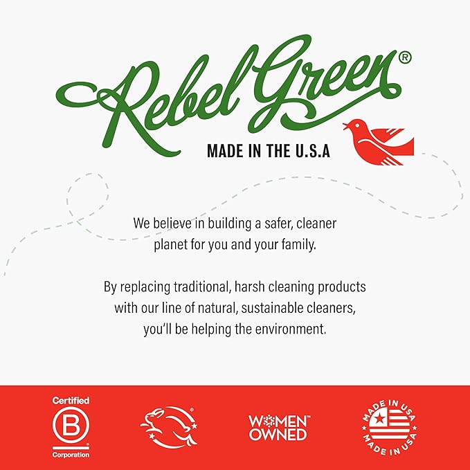 Rebel Green Spotless Toilet Bowl Cleaner - Natural, Plant-Based, Organic, Eco-Friendly, Non-Toxic Bathroom Cleaner, Chamomile Orange Blossom Scent - 24 oz - 2 Pack
