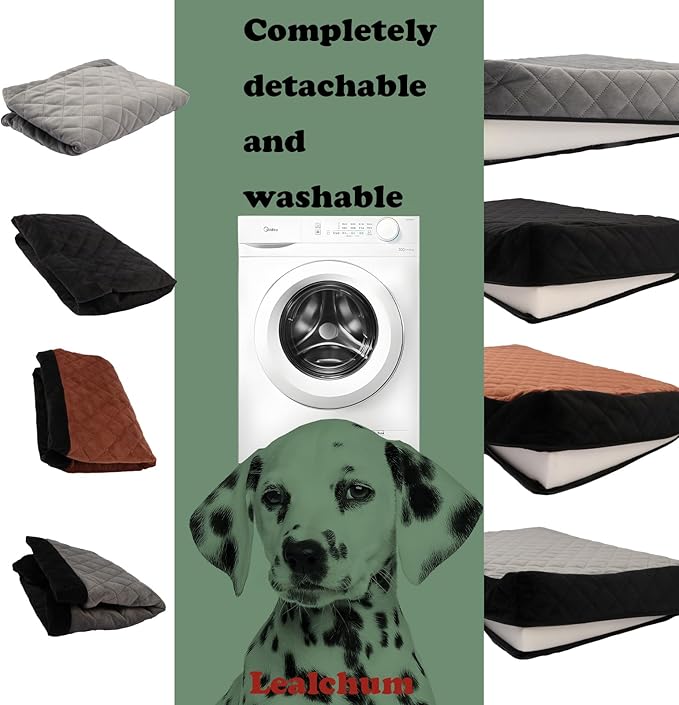 Large Dog Car Seat,Memory Foam Cushion Car Seat for 2 Small Dogs,Comfy Car Dog Bed with Side Pocket and 2 Clip-On Safety Leashes,Easy to Install Cars Seat for Dogs(Black, Large)