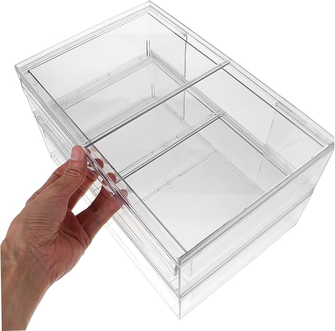 2pcs Acrylic Makeup Organizer Lids Storage Boxes Lids Decorative Storage Boxes for Desktop Extra Makeup Organizer