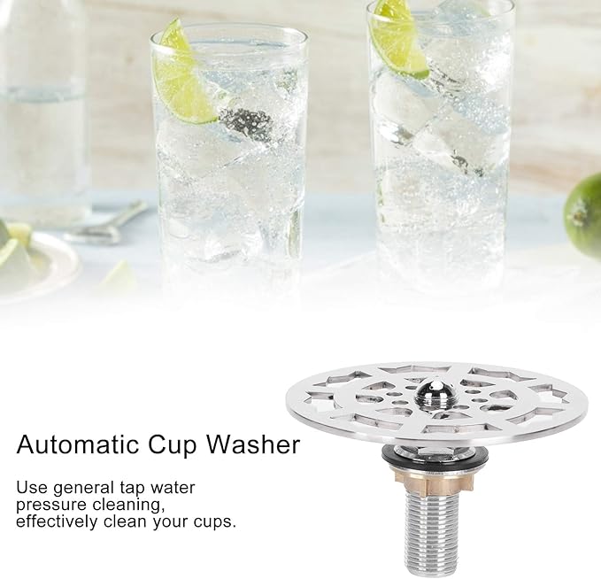 Stainless Steel Automatic Bottle Washer & Faucet Cup Cleaner - 360 Rotating G1/2 Sink Attachment for Home & Cafe
