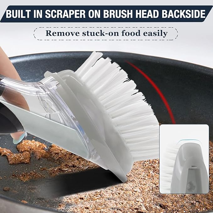 Shadowgallery Palm Brush Refills for OXO (New Generation) - 1 Count, White, Plastic/Nylon Bristles, Plastic Handle, Dish & Utensils