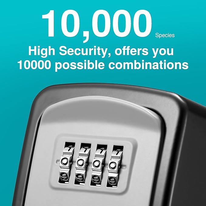 Puroma Key Lock Box, Lockbox for Keys Outdoor Combination Security Lockbox Outside Portable Storage Safe Box for Realtor and Rental, Home Office Apartment Door Handle House Key