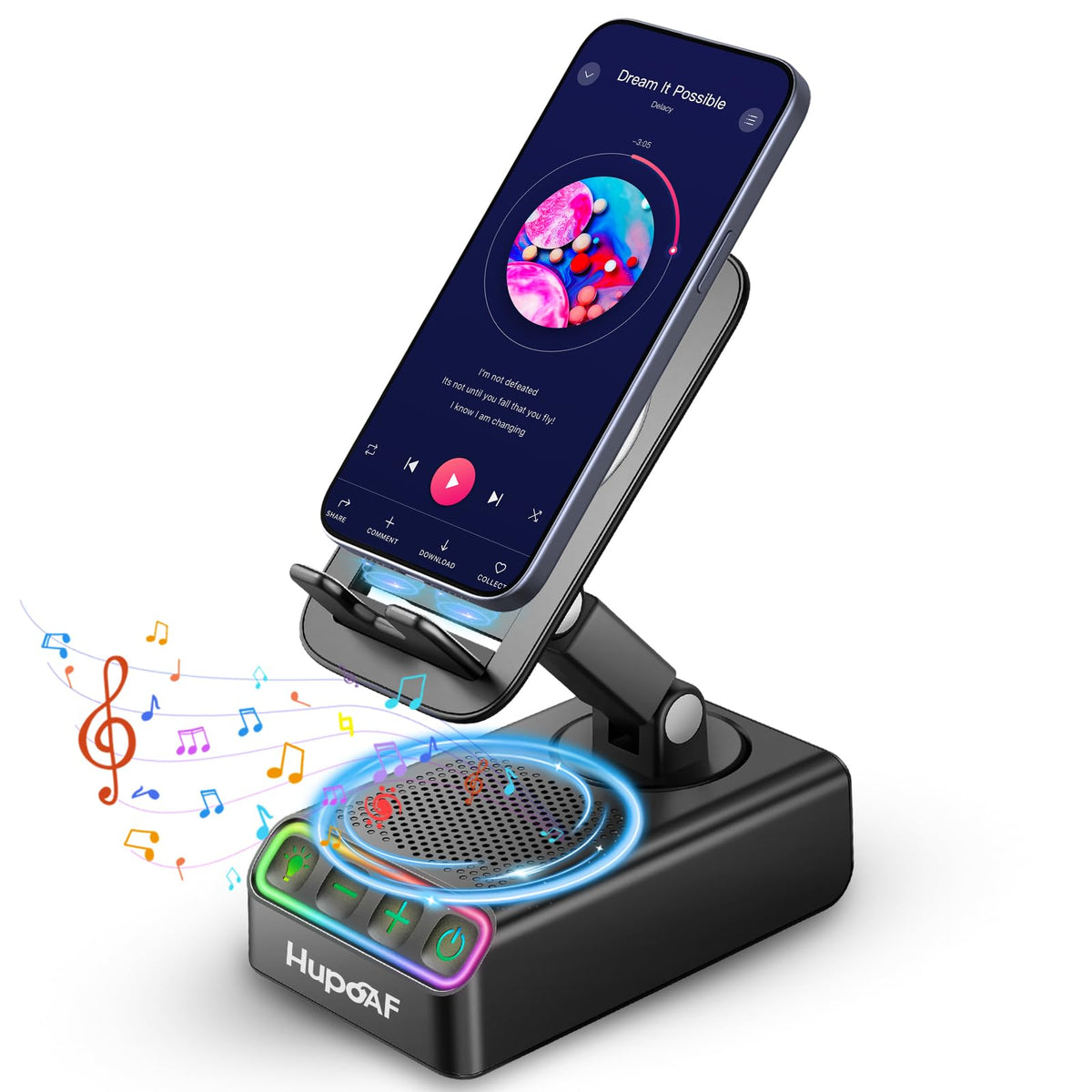 Adjustable Cell Phone Stand with Wireless Induction Bluetooth - Image 1