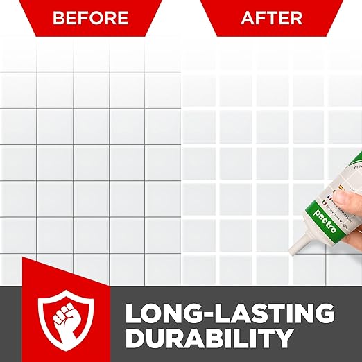 Tile Grout Repair XL – White Grout Filler Tube for Bathroom & Kitchen – Fast Drying, Odorless, Easy to Apply – Restores Tile Gaps, Cracks, Lines & Joints- (Bigger: 14,12oz - 400g)