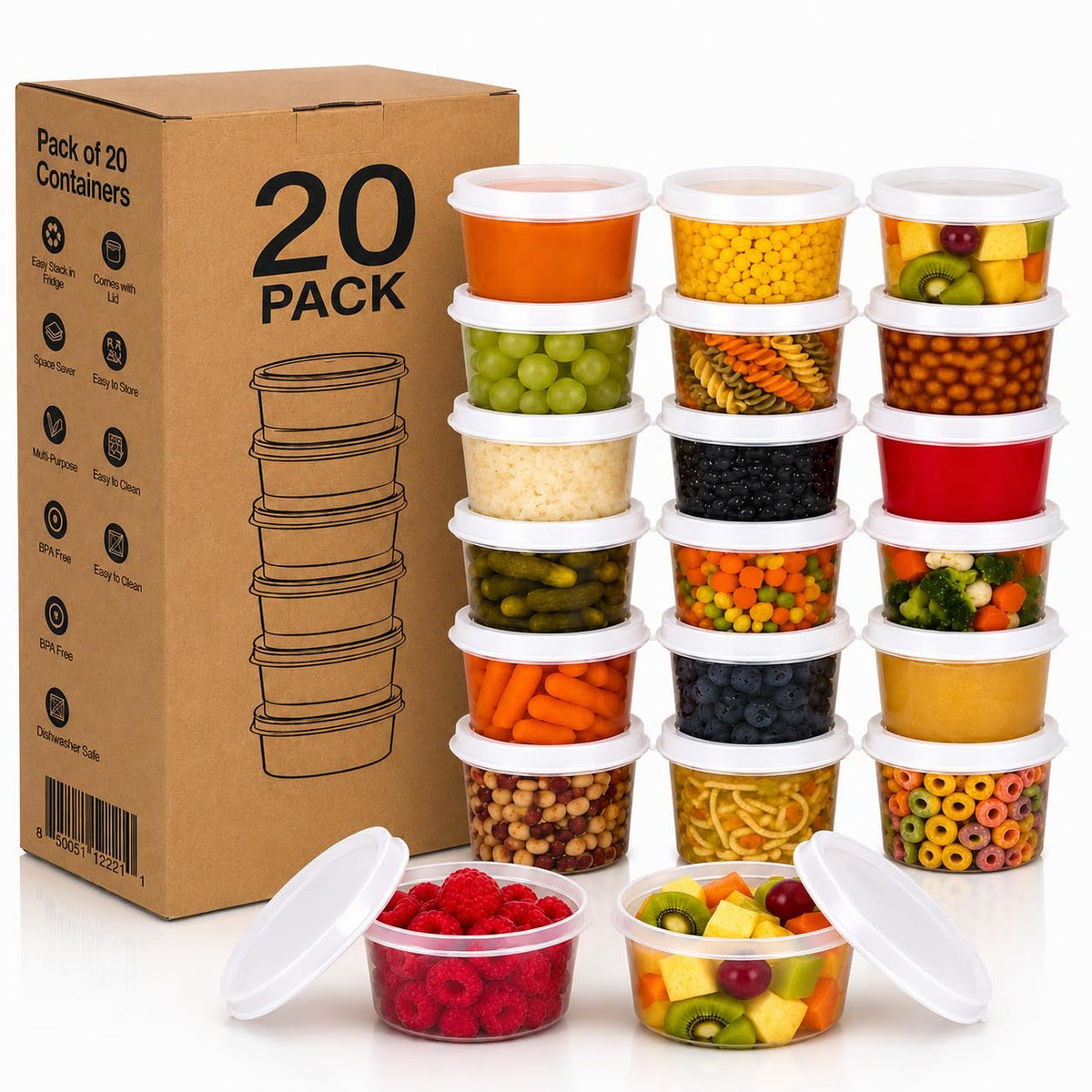 20 PCS Set Small Food Storage Containers with Lids, BPA Free - Image 1