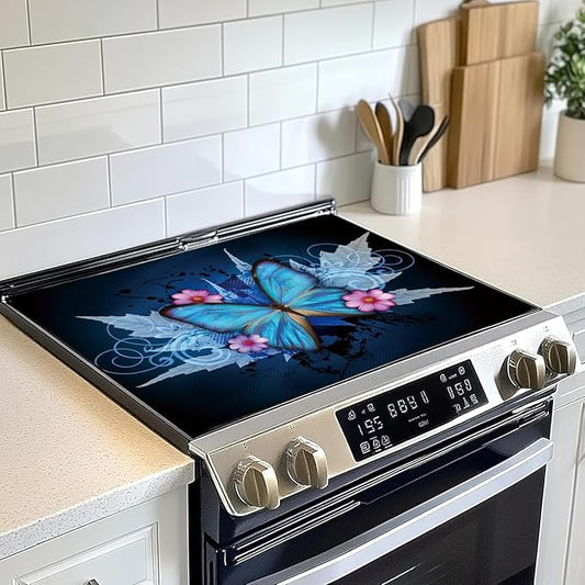 Decorative Electric Stove Top Covers, Heat Resistant Silicone Stove Cover Mat, Stove Top Protectors for Electric Flat Glass Stoves, Adds Extra Counter Space for Small Kitchens and Apartments