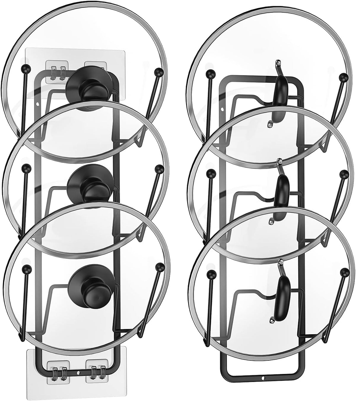 2 Pack Pot Lid Organizer for Cabinet, 2 in 1 Wall Mount & - Image 1