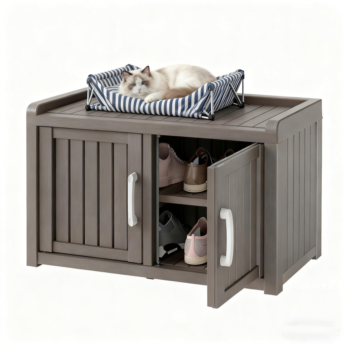 Outdoor Shoe Storage Cabinet, Waterproof UV-Resistant - Image 1