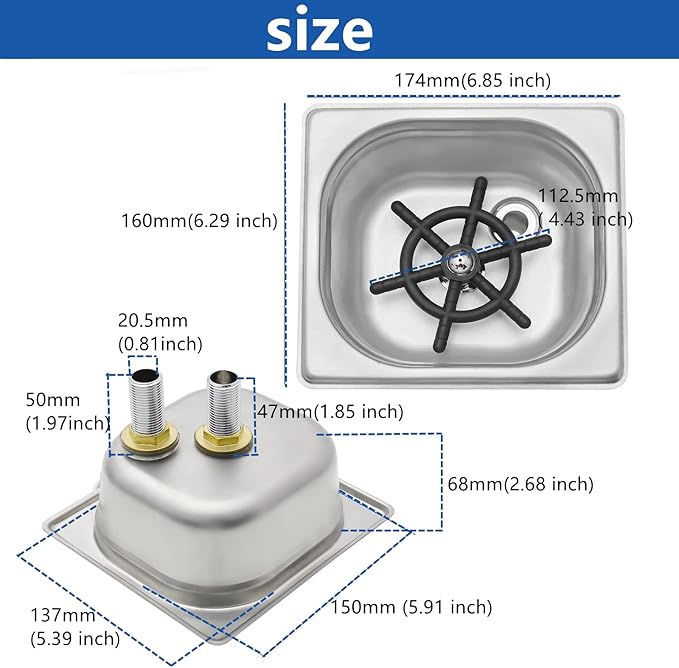 Pitcher Rinser , DIBTSA Automatic Glass Cup Washer , 304 Stainless Steel Coffee Milk Tea Cup Cleaner, for Home Kitchen Hotel Bar Restaurant (6.9x6.3x2.6 Inch)