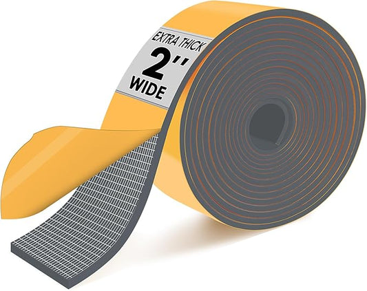 Pipe Insulation Foam Tape, Wrap for Outdoor Water Pipes, Heat Tape for AC Lines, 2in x 15ft, Grey