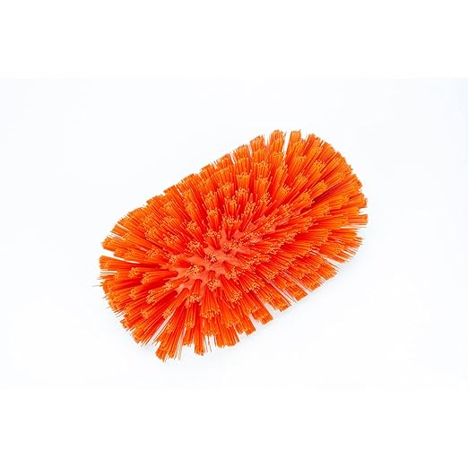 SPARTA Tank and Kettle Scrub Brush Heavy-Duty Tile Brush, Color-Coded and Handle Compatible (Sold Separately) for Optimal Access In Spacious Containers, Plastic, 5.5 X 9.5 Inches, Orange, (Pack of 2)