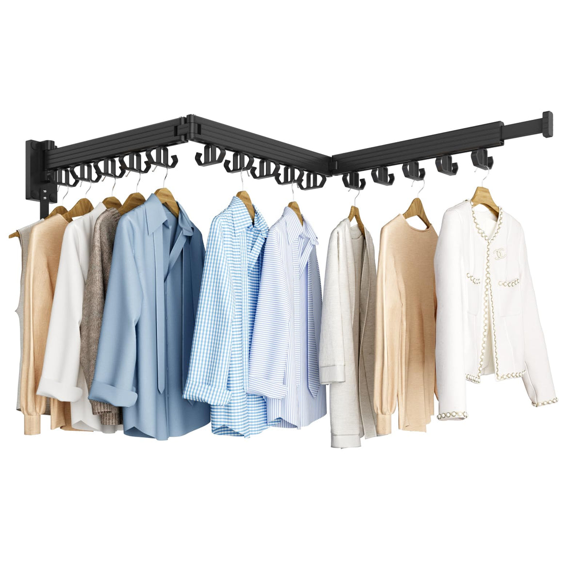 Clothes Drying Rack, Wall Mounted Laundry Drying Rack - Image 1
